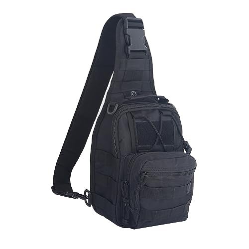 FAMI Outdoor Tactical Bag Backpack, Military Sport Bag Pack Sling Shoulder Backpack Tactical Satchel for Every Day Carry (Black) - Image 1