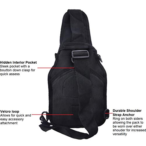 FAMI Outdoor Tactical Bag Backpack, Military Sport Bag Pack Sling Shoulder Backpack Tactical Satchel for Every Day Carry (Black) - Image 4