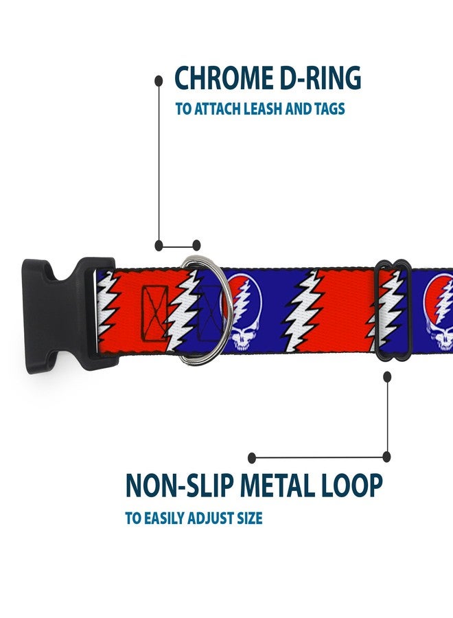 Buckle Down Dog Collar Plastic Clip Steal Your Face Lightning Bolt Repeat Red White Blue 11 to 17 Inches 1.0 Inch Wide - Image 5
