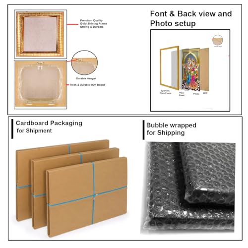 Hawai 24k Gold Plated Shree Siddha Surya Maha Yantra Photo Frame, Size- 10.5x10.5 inch | Engineered Wood Wall Hanging Frame | SFDI00203_GLD_FRM - Image 5