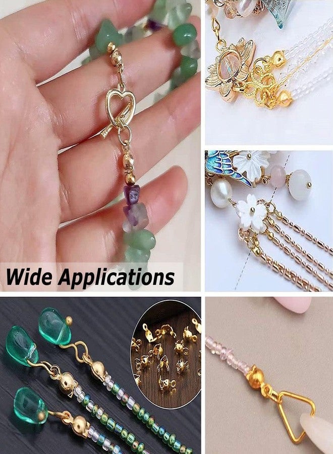 Dhruv Crafts Bead Tips Knot Covers 100 PCS Gold Clamshell Calotte Ends for Jewelry Making DIY Necklace Bracelet Finishing Findings Crimp End Covers Craft Supplies - Image 3