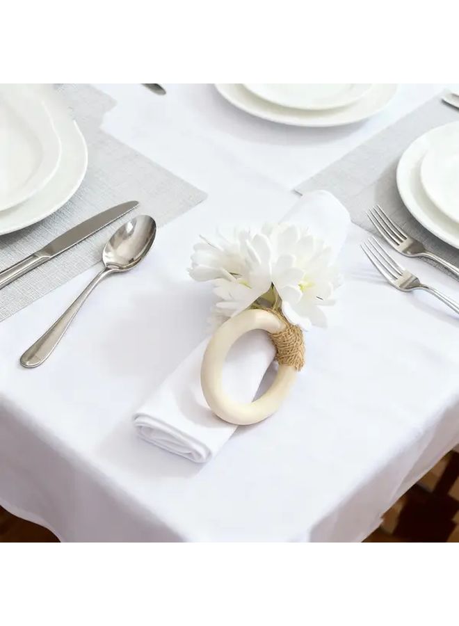 9 Pack Elegant Floral Napkin Rings Golden Accent Durable Plastic Table Decor for Weddings Thanksgiving - Image 4