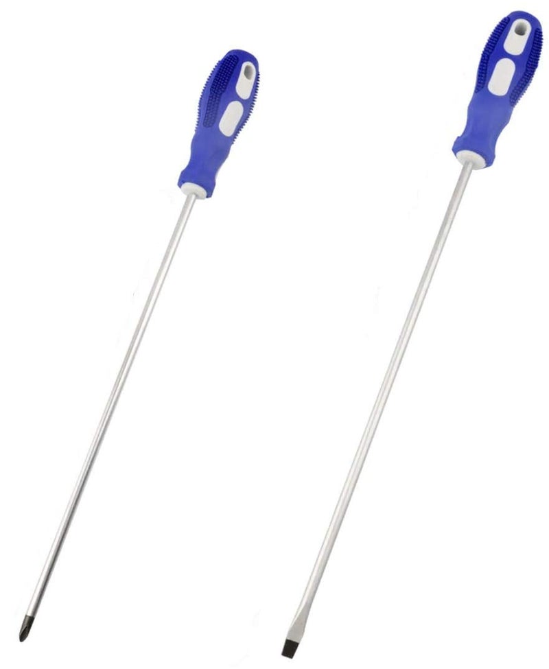 Nxtop 12-inch long Screwdriver Magnetic Tip Cross Head Flat Head NO.2 Screwdriver 2pack - Image 1