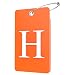 Gostwo 2 Pack Luggage Tags for Suitcases 26 Initial Letter Travel Luggage Baggage Identification Labels ID Tag Fully Bendable Tags with Stainless Steel Loop Orange Letter H - Image 2