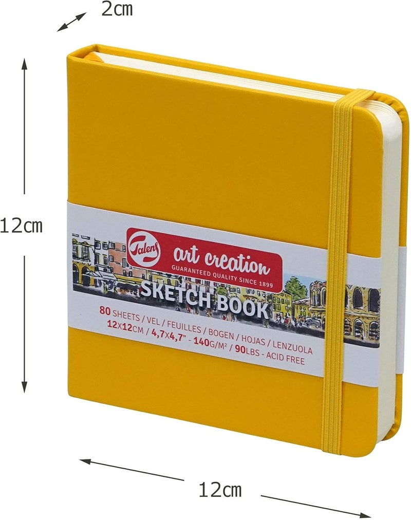 Talens T9314-114M 441793 Art Creations Sketchbook, Drawing Notebook, 4.7 x 4.7 inches (12 x 12 cm), Golden Yellow - Image 2
