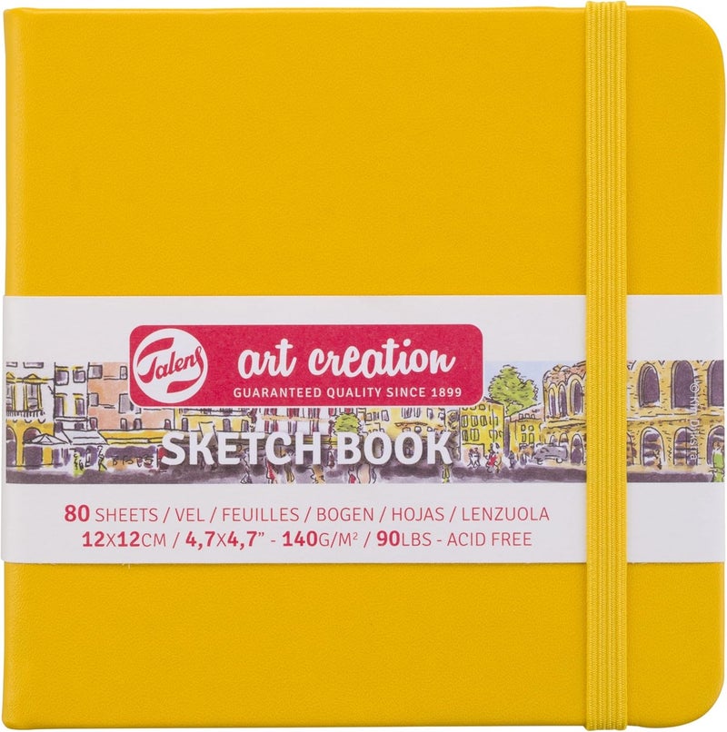 Talens T9314-114M 441793 Art Creations Sketchbook, Drawing Notebook, 4.7 x 4.7 inches (12 x 12 cm), Golden Yellow - Image 1