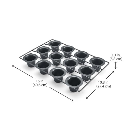 Chicago Metallic 26121 Professional 12-Cup Non-Stick Mini-Popover Pan, 16-Inch-by-10.75-Inch - Image 2