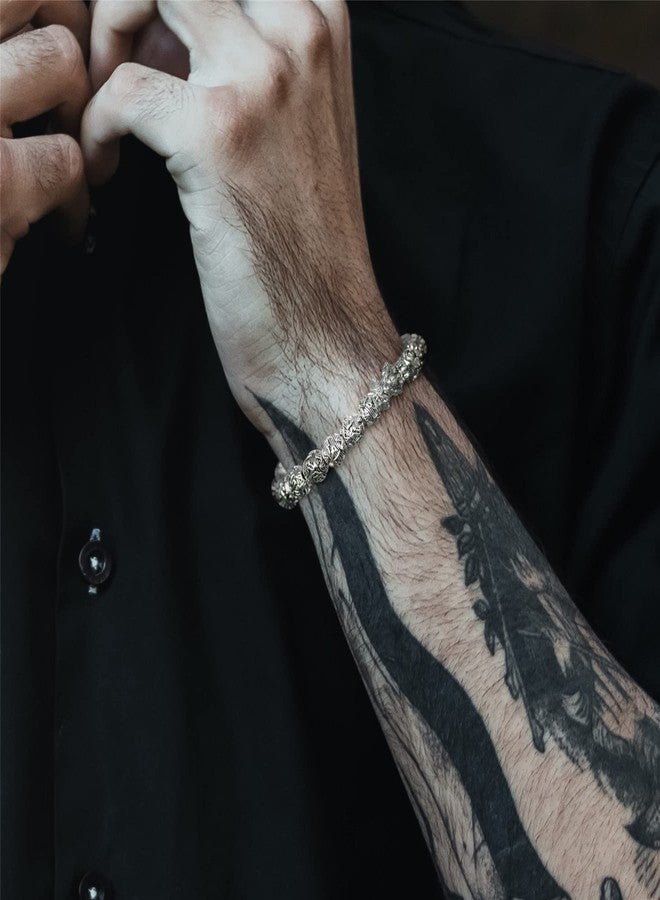 ZenBless Fengshui Prosperity Bracelet Natural Bead Bracelet 8MM Single Silver Pi Xiu/Pi Yao Attract Wealth Health and Good Luck - Image 4