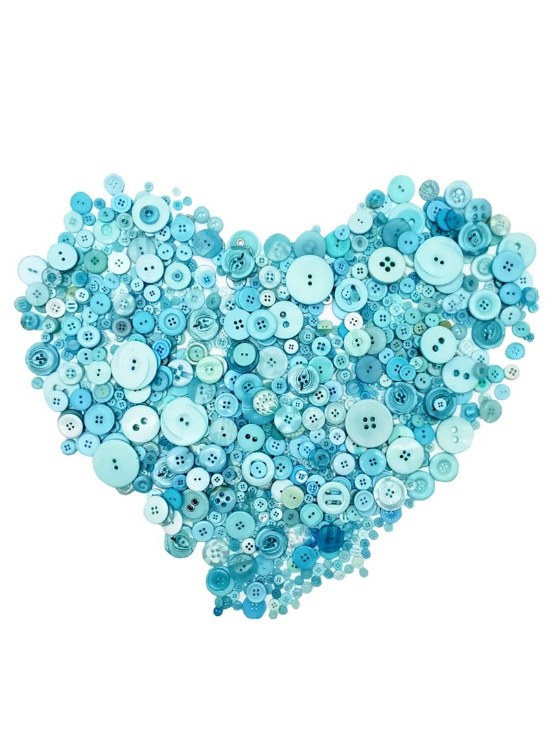 1000 Pcs Turquoise Buttons for Crafts in Bulk Assorted Turquoise Craft Buttons Mixed Teal Button for Crafting Teal Craft Buttons - Image 1