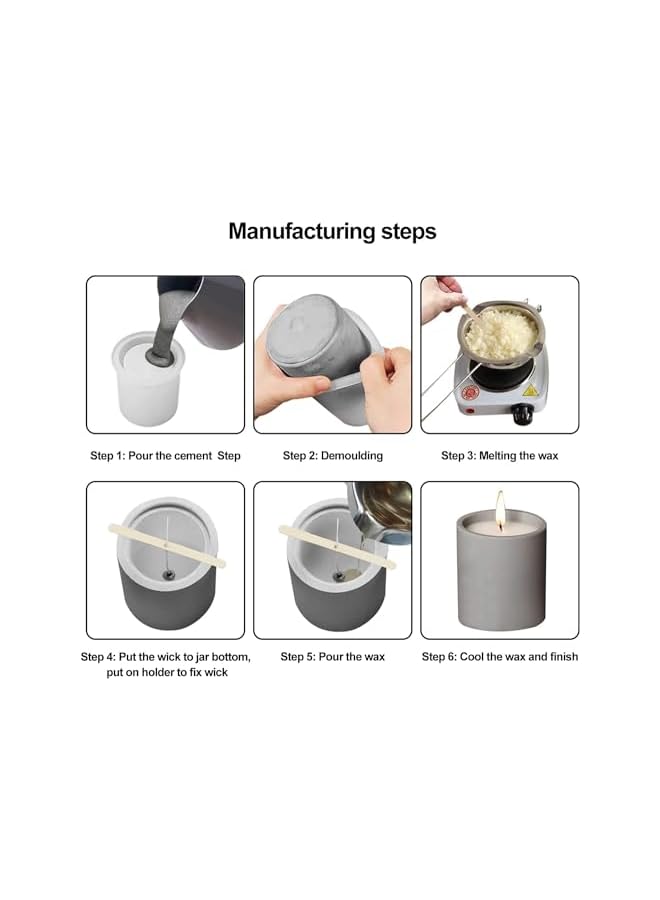 The Bros Candle Jar Molds, Cylinder Candle Pot Molds for Candle Making, Silicone Mold for Candle Vessels with Lid, Concrete Molds for Candle Jar, for Candle Making Supplies, Include 5 Sealing Rings - Image 5