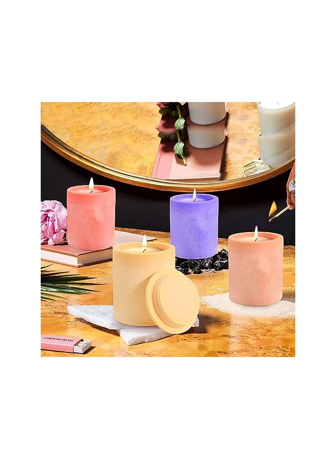 The Bros Candle Jar Molds, Cylinder Candle Pot Molds for Candle Making, Silicone Mold for Candle Vessels with Lid, Concrete Molds for Candle Jar, for Candle Making Supplies, Include 5 Sealing Rings - Image 4