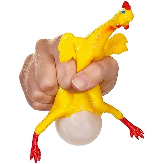 Tobar Egg Laying Rubber Chicken, 17cm, Multi-Colour, Little Kid, Big Kid, 1x Egg Laying Rubber Chicken - Image 2
