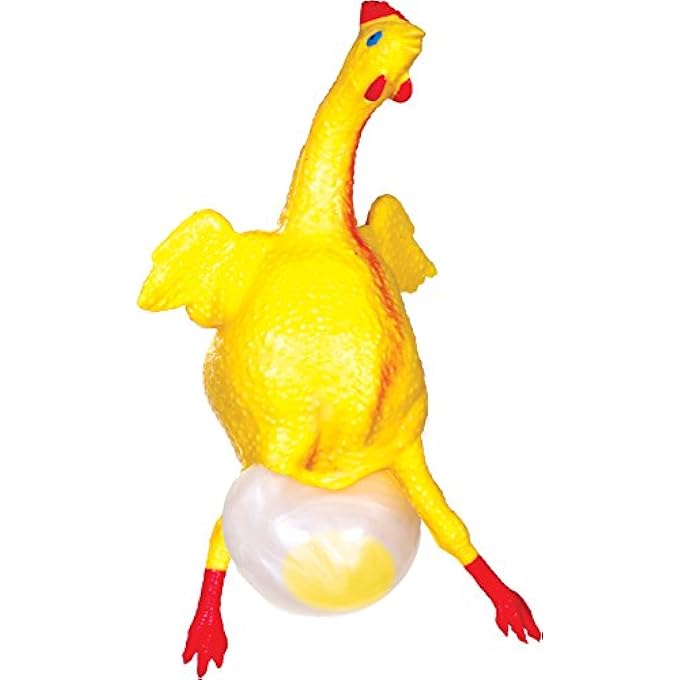 Tobar Egg Laying Rubber Chicken, 17cm, Multi-Colour, Little Kid, Big Kid, 1x Egg Laying Rubber Chicken - Image 1