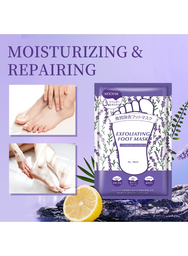 موويام قناع تقشير القدمين بخلاصة اللافندر 3 عبوات علاج تقشير للقدمين الجافة والمتشققة يزيل الجلد الميت والكالو يرطب الكعبين الخشنين للحصول على أقدام ناعمة وسلسة - Image 5