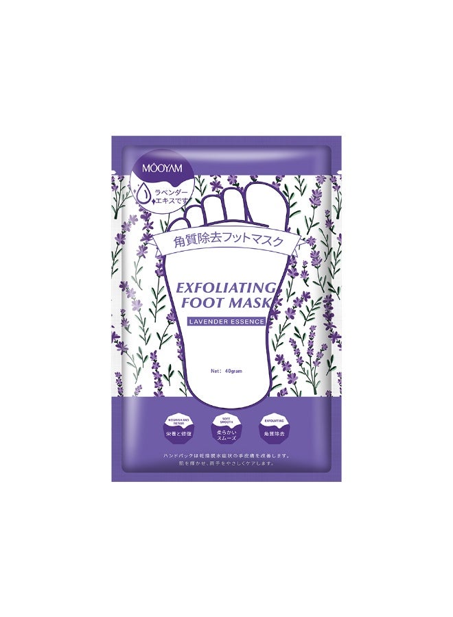 موويام قناع تقشير القدمين بخلاصة اللافندر 3 عبوات علاج تقشير للقدمين الجافة والمتشققة يزيل الجلد الميت والكالو يرطب الكعبين الخشنين للحصول على أقدام ناعمة وسلسة - Image 4