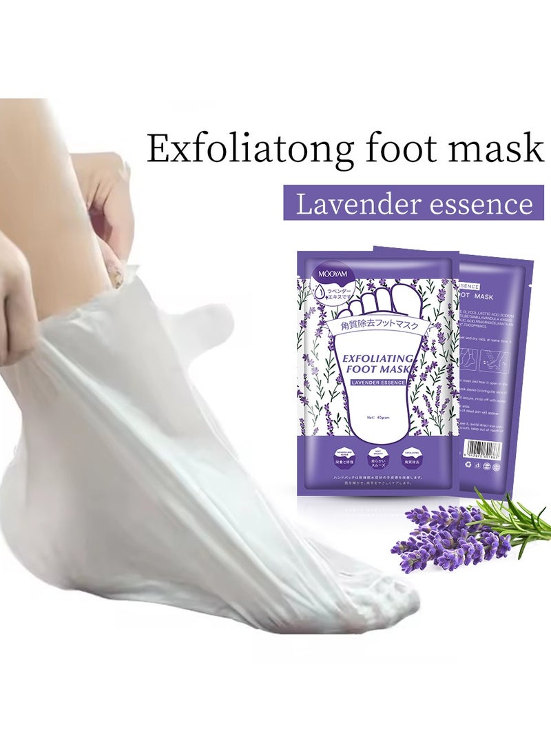 موويام قناع تقشير القدمين بخلاصة اللافندر 3 عبوات علاج تقشير للقدمين الجافة والمتشققة يزيل الجلد الميت والكالو يرطب الكعبين الخشنين للحصول على أقدام ناعمة وسلسة - Image 3