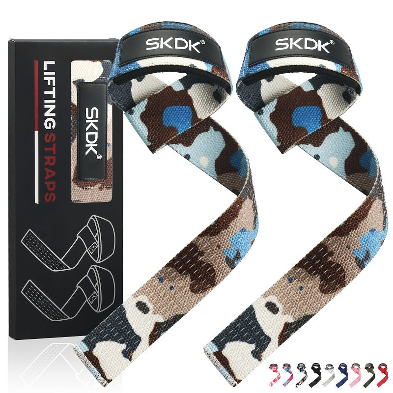 SKDK Cotton Hard Pull Wrist Lifting Straps Grips Band-Deadlift Straps with Neoprene Cushioned Wrist Padded and Anti-Skid Silicone - for Weightlifting, Bodybuilding, Xfit, Strength Training - Image 5