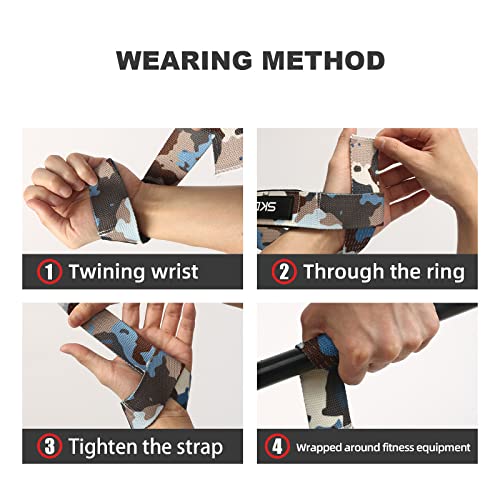 SKDK Cotton Hard Pull Wrist Lifting Straps Grips Band-Deadlift Straps with Neoprene Cushioned Wrist Padded and Anti-Skid Silicone - for Weightlifting, Bodybuilding, Xfit, Strength Training - Image 3
