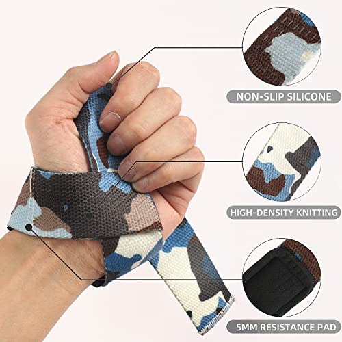 SKDK Cotton Hard Pull Wrist Lifting Straps Grips Band-Deadlift Straps with Neoprene Cushioned Wrist Padded and Anti-Skid Silicone - for Weightlifting, Bodybuilding, Xfit, Strength Training - Image 2