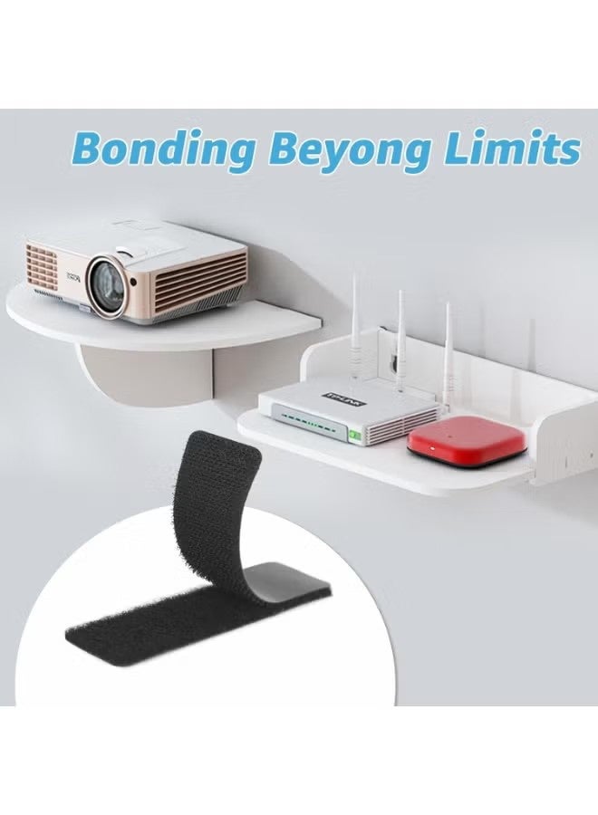 YJ 2.5×10cm Hook and Loop Strips With Adhesive - 32 Sets, Double-Sided Strong Back Adhesive Fastener for Home or Office Use - Instead of Holes and Screws (Black) - Image 3