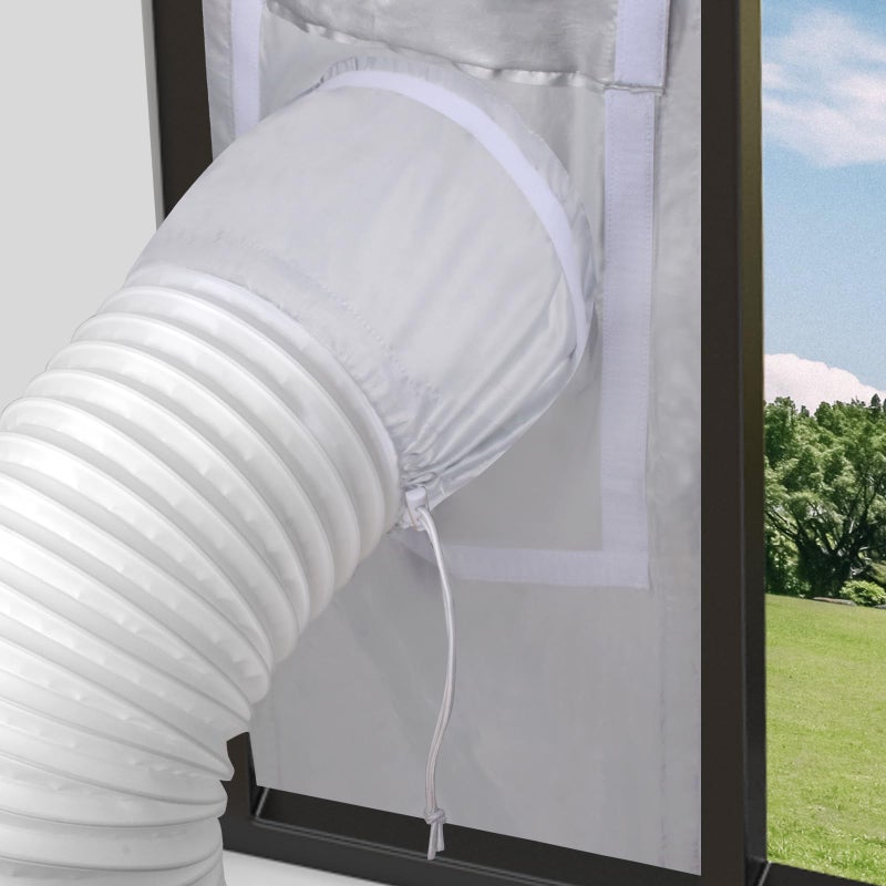 Portable Air Conditioner Window Vent Kit Universal Sliding Window Seal Kit for Mobile Air Conditioning Dryer 28x52102cm Length Adjustable Full Sealing Waterproof AC Window Vent Sealing Cloth