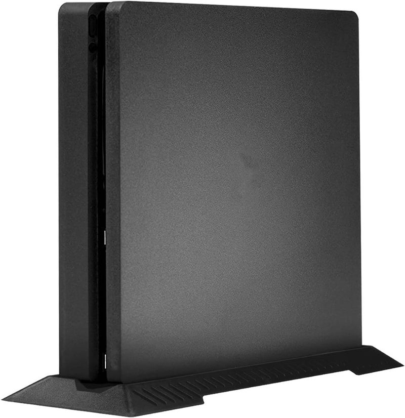 eWINNER Vertical Stand Console Steady Base Mount Holder Bracket Stand compatible with Sony PlayStation 4 PS4 Slim Console w/Built-in Cooling Vents Non-Slip Feet (for PS4 Slim/Black) - Image 1