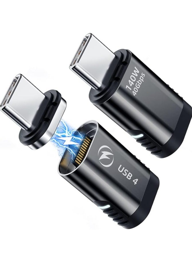 erorex 2-Pack USB C Magnetic Adapter - 24 Pin, PD 140W Fast Charging, USB4 40Gbps Data Transfer, 8K 60Hz Video, Compatible with Thunderbolt 3/4, MacBook Pro/Air, and Other Type C Devices  - Image 1