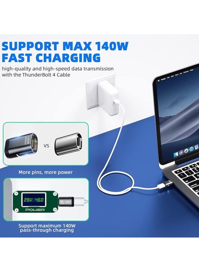 erorex 2-Pack USB C Magnetic Adapter - 24 Pin, PD 140W Fast Charging, USB4 40Gbps Data Transfer, 8K 60Hz Video, Compatible with Thunderbolt 3/4, MacBook Pro/Air, and Other Type C Devices  - Image 4