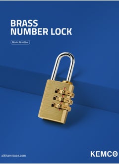 AK KEMCO Number Padlock Brass for Luggage Ak 6264  - Image 1