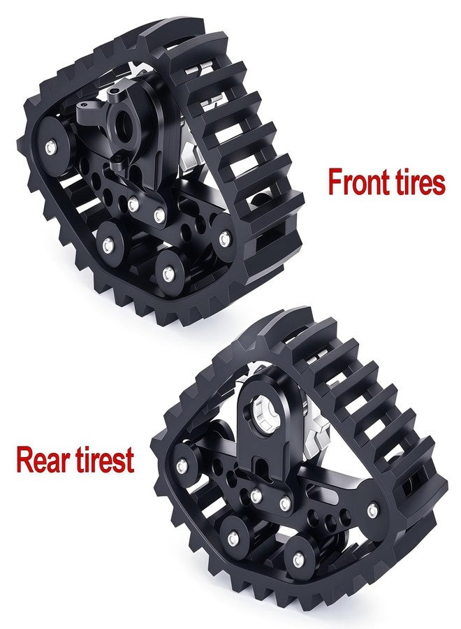 AMK SCX24 Snow Tracks Wheels Set, 4PCS RC Tracked Wheels Track Conversion Kit for 1/24 Scale Axial SCX24 Crawler, Aluminum & Rubber Snow Sand Mud Track Upgrade (Red) - Image 5