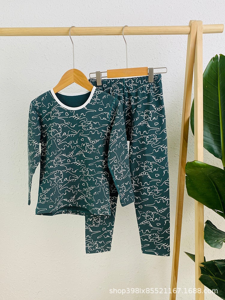 Boys And Girls Seamless Thermal Underwear Set 2025 Lycra Homewear Children'S Loungewear Kapu Bear - Image 1