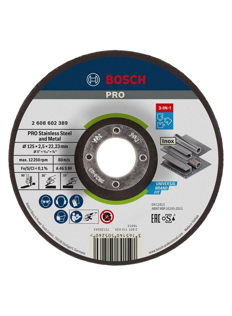 Bosch 3-in-1 Cutting, Grinding & Finishing Disc – 125 × 3 mm – 2608602389 - Image 1