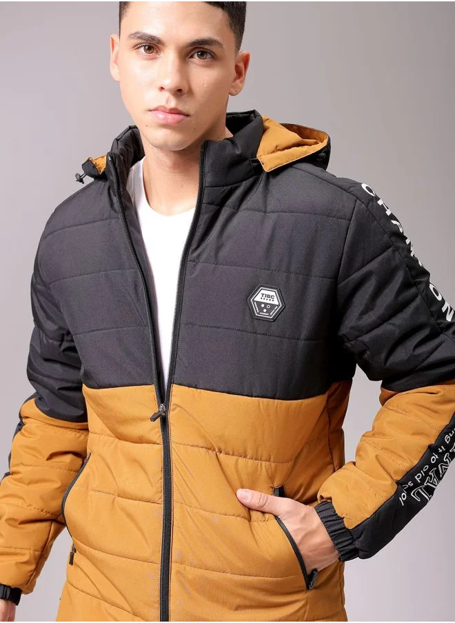The Indian Garage Co Men Slim Fit Graphic Puffer Jackets