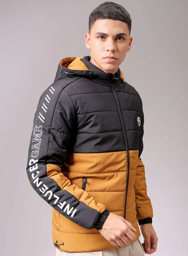 شركة المرآب الهندية Men Slim Fit Graphic Puffer Jackets