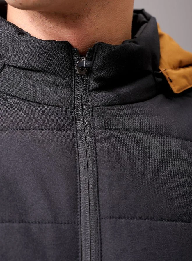 شركة المرآب الهندية Men Slim Fit Graphic Puffer Jackets