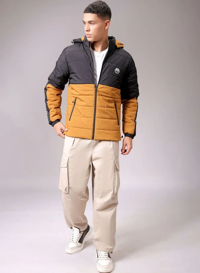 شركة المرآب الهندية Men Slim Fit Graphic Puffer Jackets