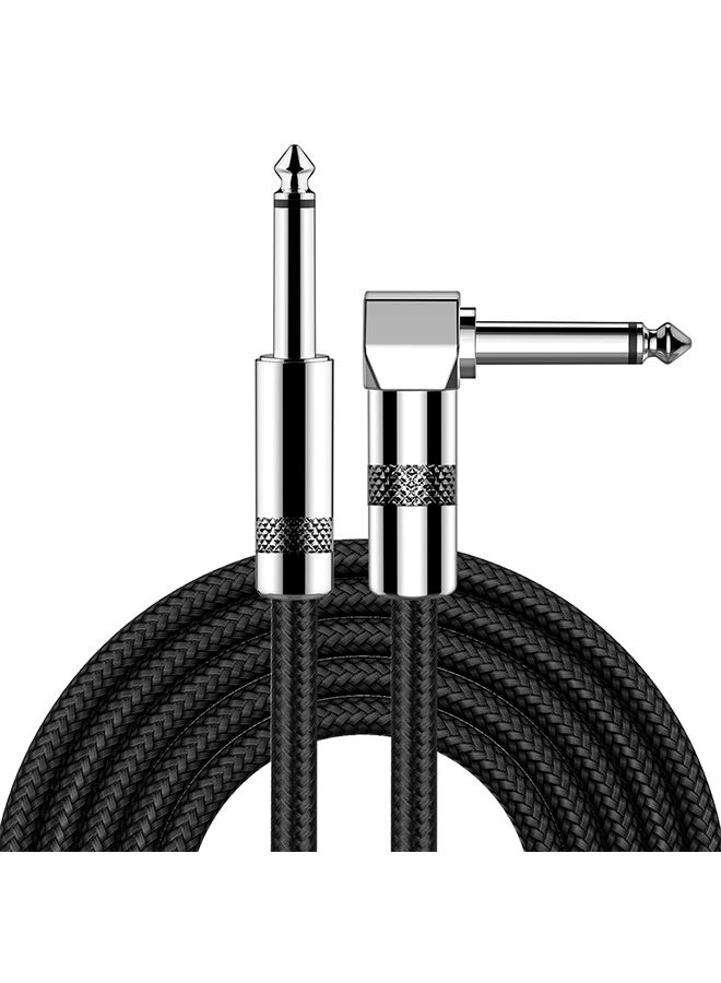 YALONG Guitar Cable 10ft Electric Instrument Bass AMP Cord for Electric Mandolin, Pro Audio，Right Angle to Straight, Black - Image 1