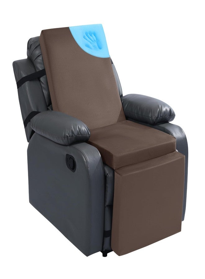 ROYALAY Extra Large Recliner Cushions for Elderly, Memory Foam Recliner Chair Cushion with Back Relief, Supportive Cushion for Recliner Chair with Washable Cover for Elderly(Brown) - Image 1