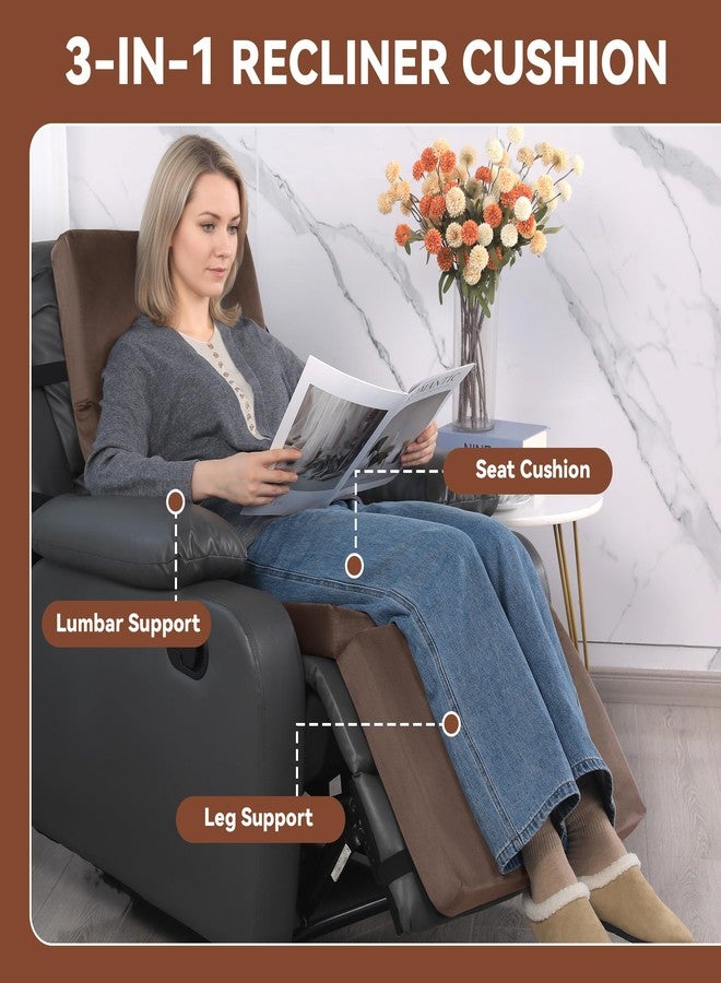 ROYALAY Extra Large Recliner Cushions for Elderly, Memory Foam Recliner Chair Cushion with Back Relief, Supportive Cushion for Recliner Chair with Washable Cover for Elderly(Brown) - Image 3