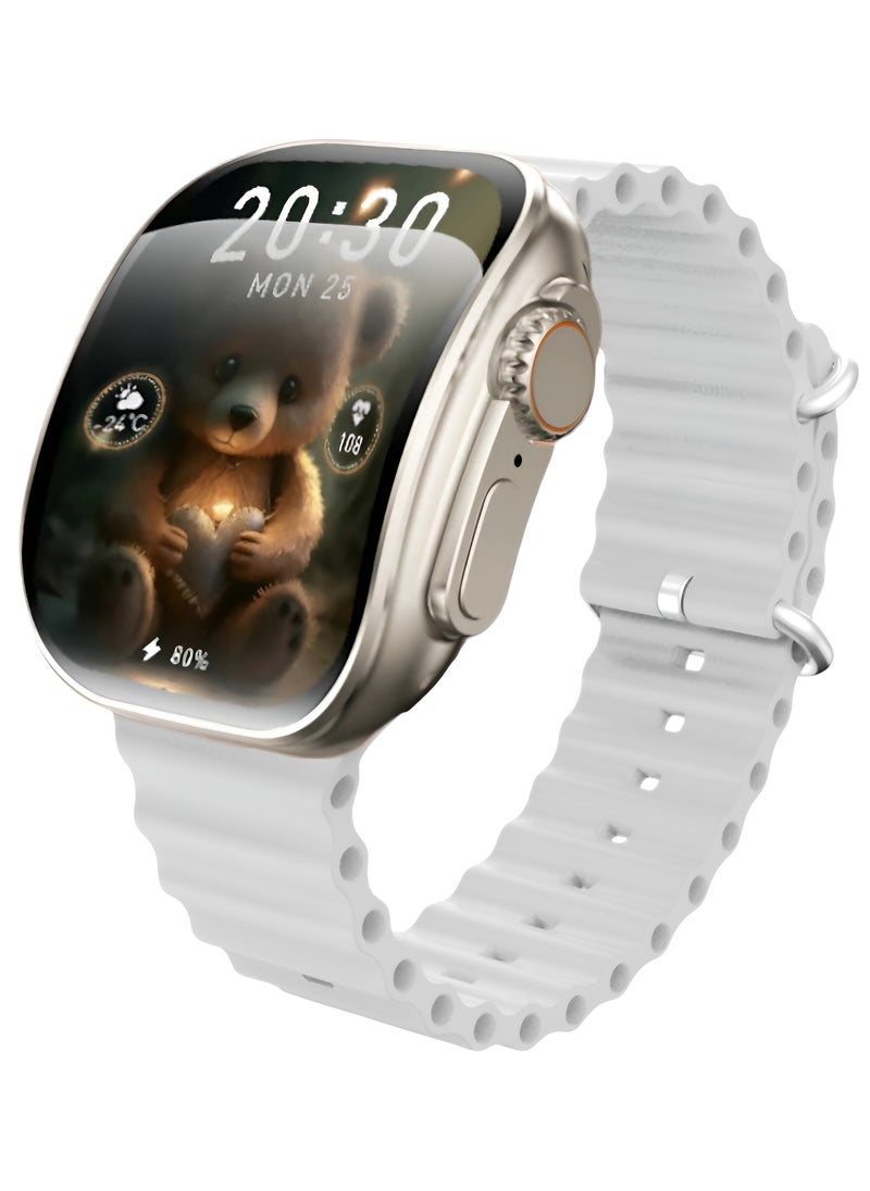 ماركة غير محددة - ساعة ذكية X10 Ultra3 ذات شاشة منحنية NFC بلوتوث شحن لاسلكي (ابيض) - Image 1