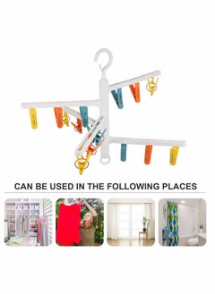 Y&D Rotatable Drying Rack Dryer Clip: Rotating Cloth Hanger Socks Underwear Clips White Windproof for Home Sock Hanging Clamp  - Image 2