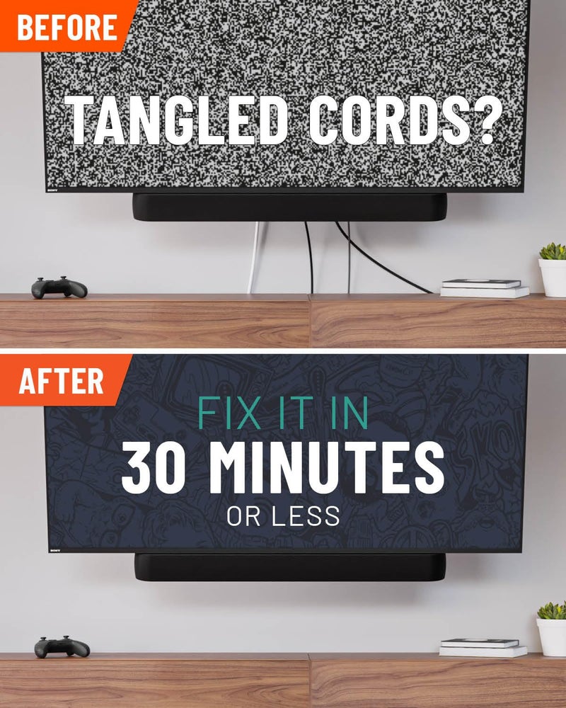 ECHOGEAR in-Wall Cable Management Kit for Power & Low Voltage Cords â€“ Hide TV Wires Behind The Wall â€“ Includes 3.75â€ Diameter x 3.25â€ Depth Modules, 6ft Extension Cord, Drywall Hole Saw Attachment - Image 2