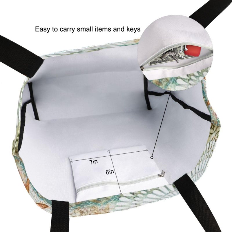 Naanle Ocean Turtle Canvas Tote Bag Large Women Casual Shoulder Bag Handbag, Sea Turtle Reusable Multipurpose Heavy Duty Shopping Grocery Cotton Bag for Outdoors. - Image 3