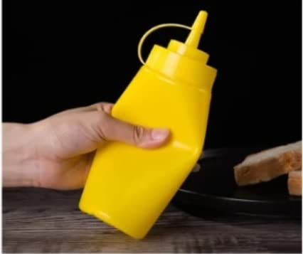 PAUL SONS Hospitality Ketchup Mustard Oil Sauce Dispenser Squeeze Condiment Bottle 650ml(Pack of 2Pc Yellow) - Image 2