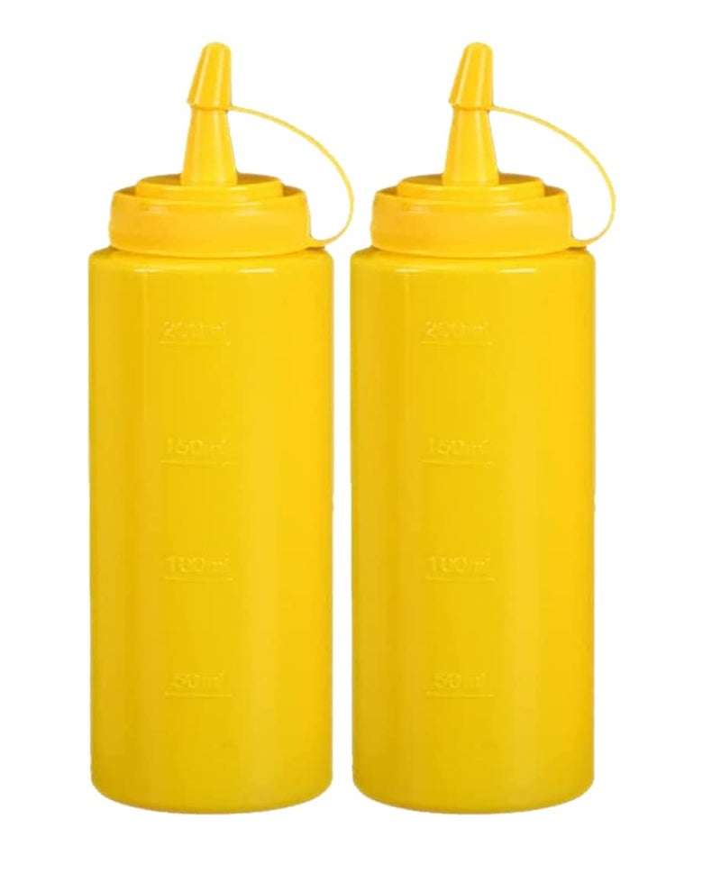 PAUL SONS Hospitality Ketchup Mustard Oil Sauce Dispenser Squeeze Condiment Bottle 650ml(Pack of 2Pc Yellow) - Image 1