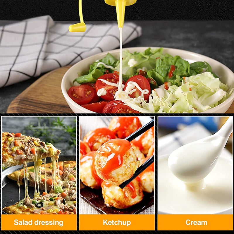 PAUL SONS Hospitality Ketchup Mustard Oil Sauce Dispenser Squeeze Condiment Bottle 650ml(Pack of 2Pc Yellow) - Image 5