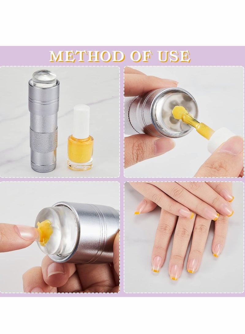 Excefore UV Lamp Nail Dryer For Gel Nail Dryer With Clear Jelly Silicone Mini UV LED Flashlight Nail Art Tool Handheld Nail Lamp French Nail Art Kit (Black) 2 Pieces - Image 4