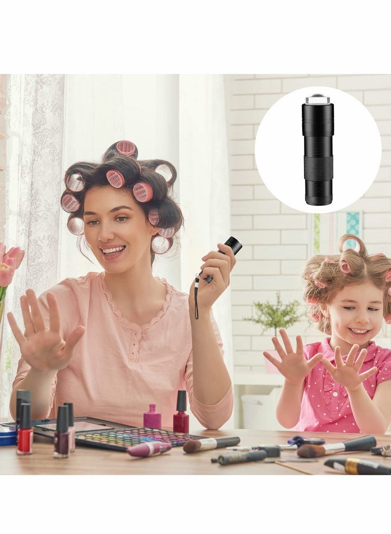 Excefore UV Lamp Nail Dryer For Gel Nail Dryer With Clear Jelly Silicone Mini UV LED Flashlight Nail Art Tool Handheld Nail Lamp French Nail Art Kit (Black) 2 Pieces - Image 3