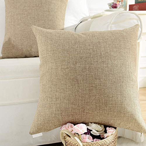 Khooti Jute Cushion Cover | 22x22 | Natural Linen | Set of 3 | Throw Pillow Cover for Couches, Chairs, Sofas, Beds, Coffee Tables, Living Rooms, Bedrooms, Modern Boho Design - Image 2
