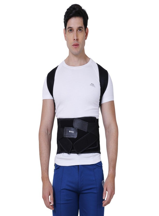 ZEDAN 2-In-1 Neoprene Posture Corrector Belt with Attached Support Belt | Helps in Back Pain, Back Straight & Shoulder Support Belt | For Spine & Body Posture Correction | Universal Size | Unisex - Image 4
